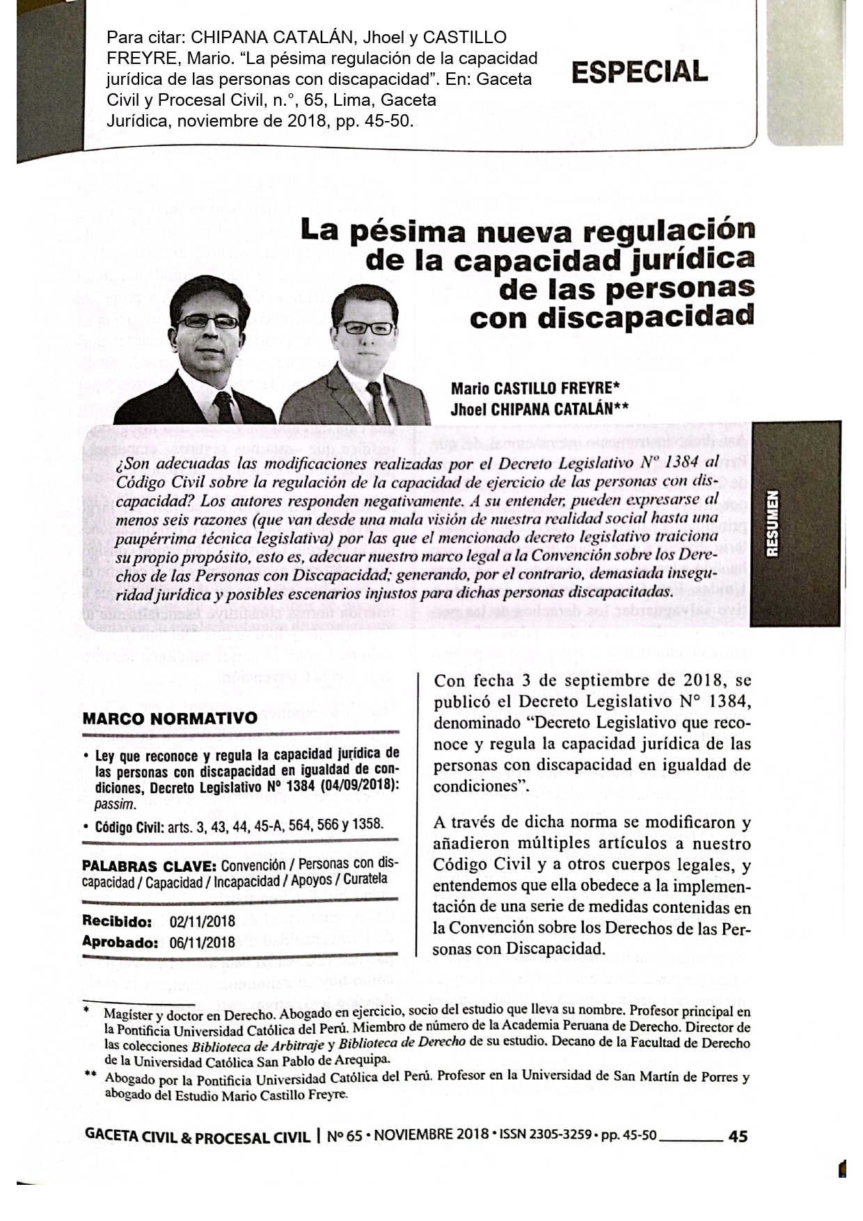 Lee más sobre el artículo La pésima regulación de la capacidad jurídica de las personas con discapacidad
