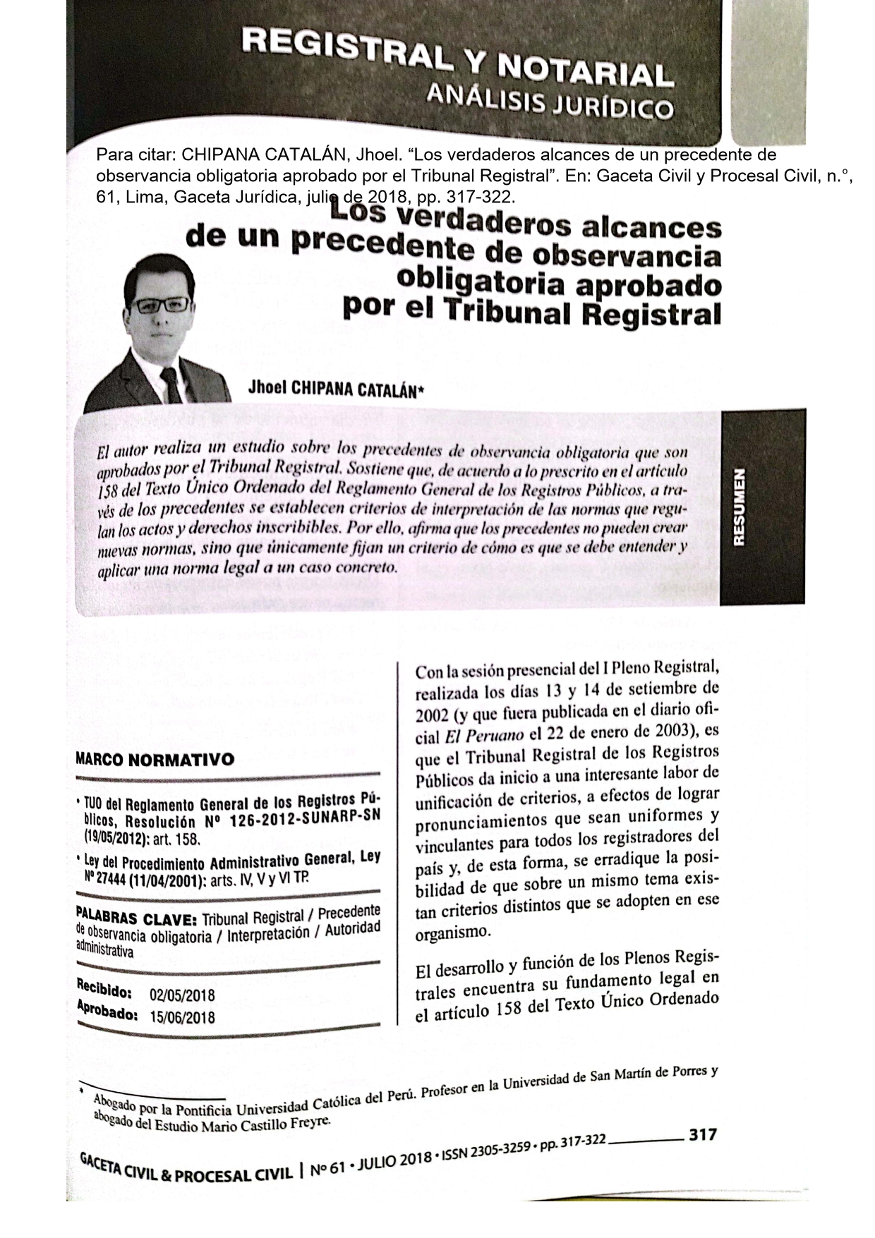 Lee más sobre el artículo Los verdaderos alcances de un precedente de observancia obligatoria aprobado por el Tribunal Registral